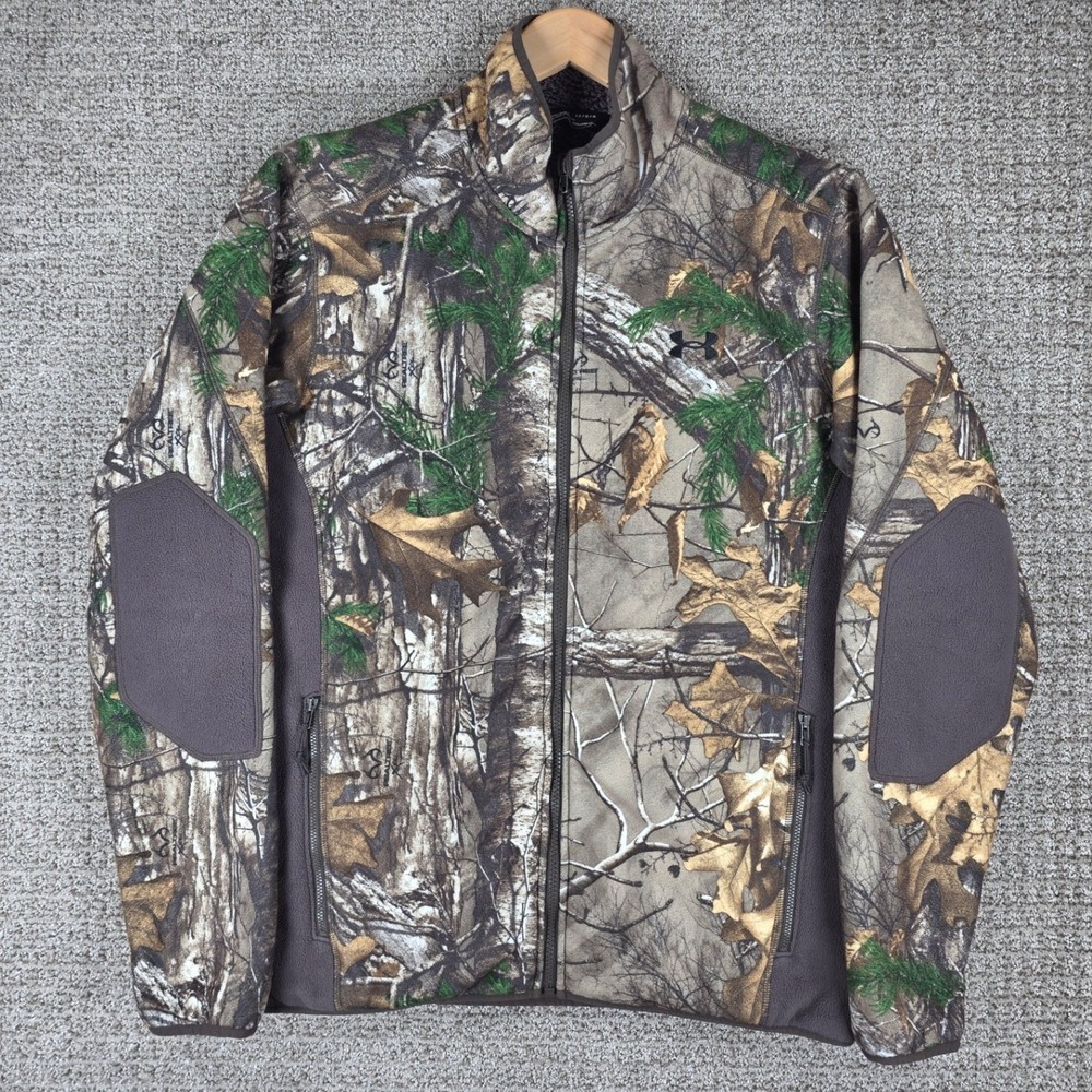 Under Armour Stealth Fleece Jacket Mens ColdGear Realtree Xtra Camo‎ Brown Large